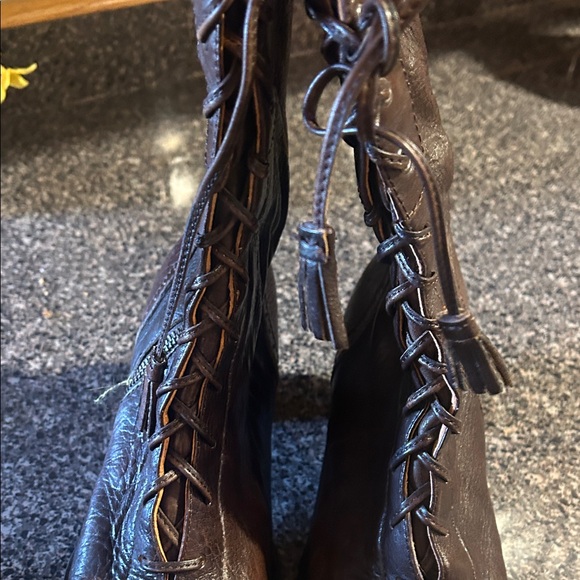 Born Brown Leather Lace-Up Boots - Picture 6 of 10